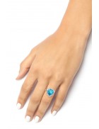 Кольцо с голубым камнем XJ8186