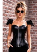 Чорний шкіряний корсет X1170