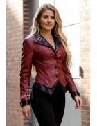Slim Fit Faux Leather Jacket With Contrast Trim X2024