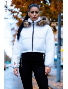 URBAN FROST Cropped Winter Jacket with Hood and Fur