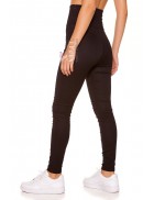 Черные облегающие треггинсы с молнией