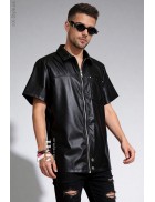 Rockman Men's Leather Shirt with Zip