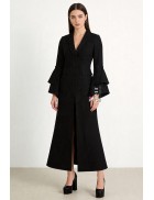 Long Fitted Wool Coat Dress