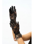 Ажурные черные перчатки A1178