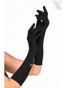 Длинные черные перчатки без блеска