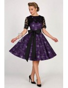 Винтажное платье с широкой юбкой, шалью и поясом