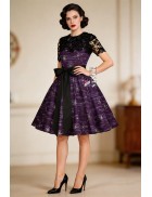 Винтажное платье с широкой юбкой, шалью и поясом