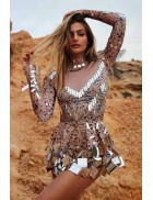 Зеркальное платье Selina телесного цвета