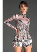 Зеркальное платье Selina телесного цвета