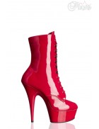 Красные лаковые ботильоны PLS053