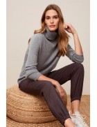 Теплая водолазка-свитер (серый меланж)