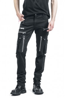 Черные мужские брюки с накладными карманами XTC7004