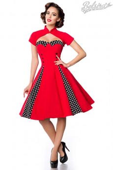 Красное ретро-платье с болеро