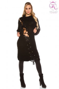 Черное платье-свитер KouCla