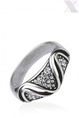 Посеребренное кольцо с камнями Swarovski X8195
