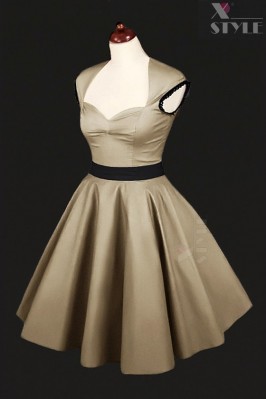 Платье в стиле 50-х с подъюбником - бронза