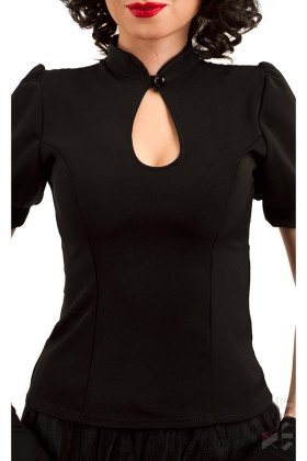 Блузка в стиле 50-х с коротким рукавом-фонариком