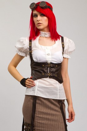 Винтажная белая блузка с рукавом-фонариком