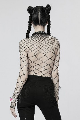 Черное боди сетка E9251