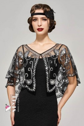 Мантия-шаль с пайетками в стиле Гэтсби