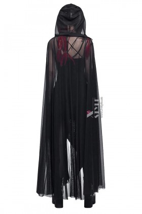 Длинная прозрачная мантия с капюшоном X019