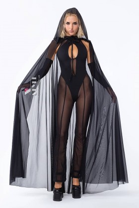 Длинная прозрачная мантия с капюшоном X019