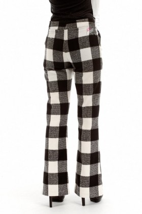 Теплые клетчатые брюки-клеш Xstyle