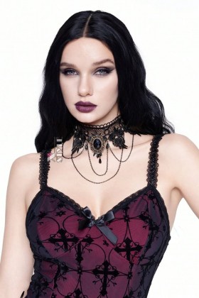 Choker Necklace with Pendant and Chains DL6235