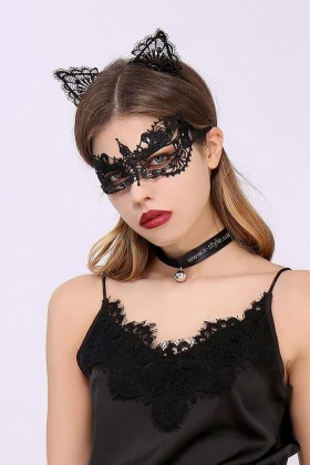 Lace Mask and Cat Ears Set X0172