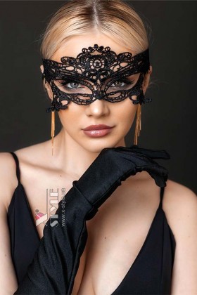 Кружевная черная маска X1001