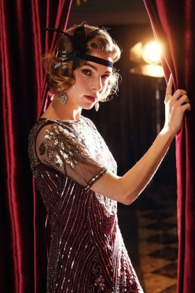 Аксессуары Gatsby Girl (повязка с перьями, митенки)