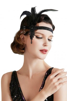 Повязка с перьями в стиле 1920-х UF254