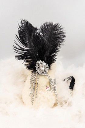 Повязка в стиле Гэтсби с камнями и перьями