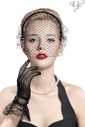 Аксессуары в стиле Гэтсби (вуалетка, перчатки)