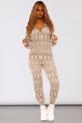 Флисовый комбинезон с капюшоном