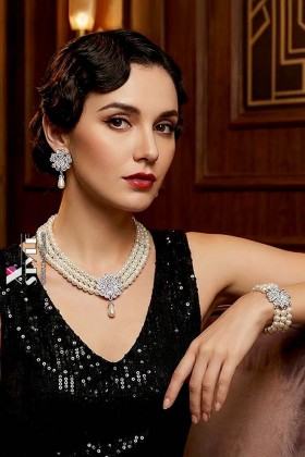 UF-Vintage 1920s Gatsby Jewelry Set