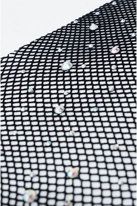 Black Diamond Fishnet Rhinestone Tights