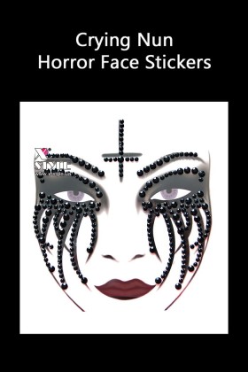 Наклейки-стикеры на лицо "Плачущая монахиня"