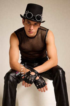 Мужская шляпа-цилиндр и гогглы X1147