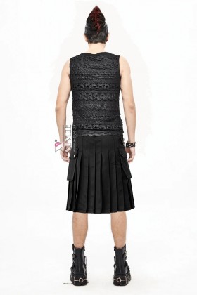 Черный килт с навесными карманами