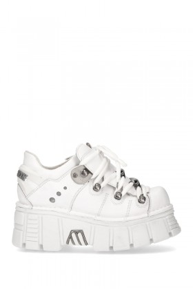 White Leather Platform Sneakers TB4002