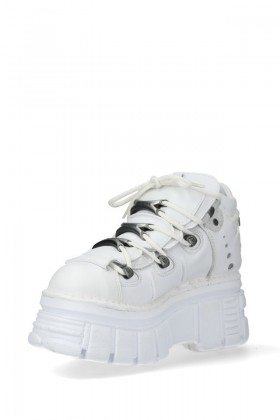 Белые кожаные кроссовки New Rock Blanca-106