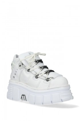 Белые кожаные кроссовки New Rock Blanca-106