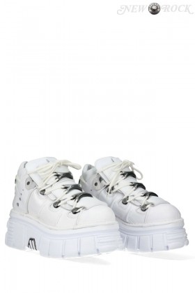Белые кожаные кроссовки на массивной подошве B4004