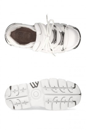 Белые кроссовки на высокой платформе New Rock