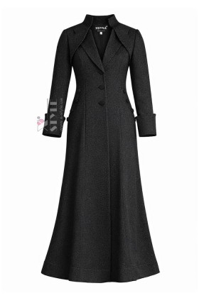 Long Fitted Tweed Coat Dress