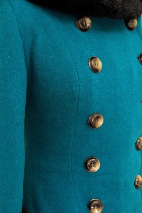 Зимнее шерстяное пальто с капюшоном и мехом X92