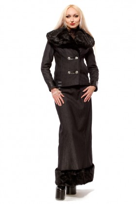 Зимнее полупальто с мехом "под норку"
