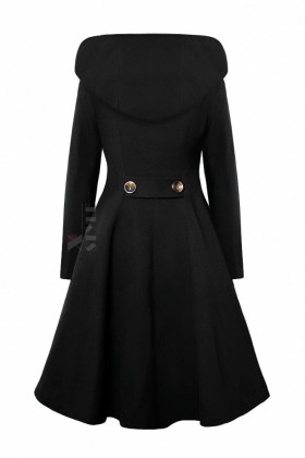 Зимнее шерстяное пальто с капюшоном X5052