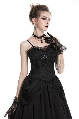 Ажурные черные перчатки A1178